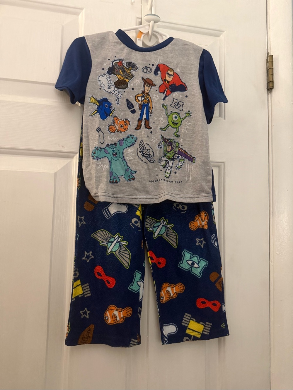 Disney Pixar Boys Size 4 Character Pajama Set Toy Story Monsters Inc Nemo